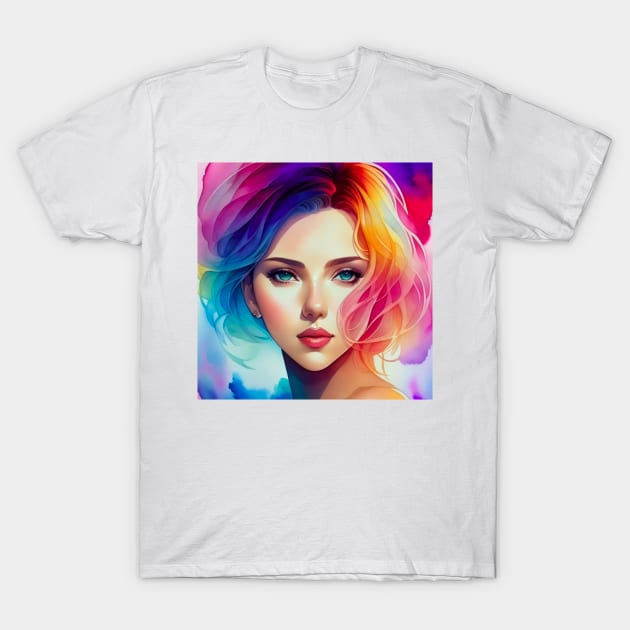 tie dye amine beautiful woman stunning color T-Shirt by TikoNahn